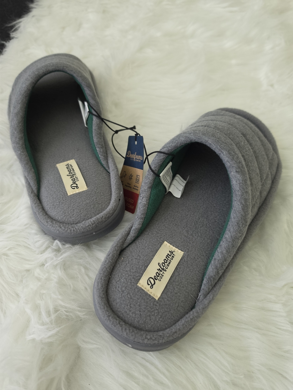 Dearfoams Cozy Comfort Men's Quilted Jersey Slide Slippers